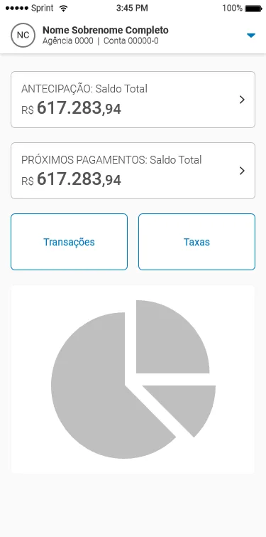 Tela final do painel BMG Granito para faturamento